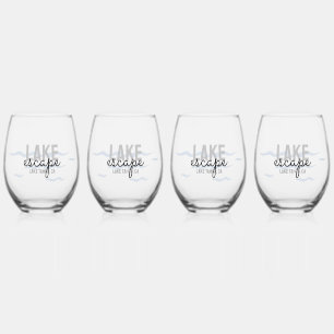 Lake House Vacation Rental - Stemless Wine Glass