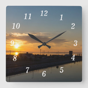 Lake Huron Golden Morning Wall Clock