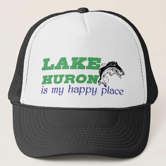 Lake Huron is my happy place Trucker Hat (Front)