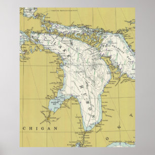 Lake Huron Map (1979) Poster
