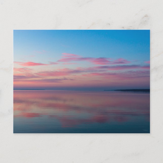 Lake Huron Pink Sunrise Postcard (Front)