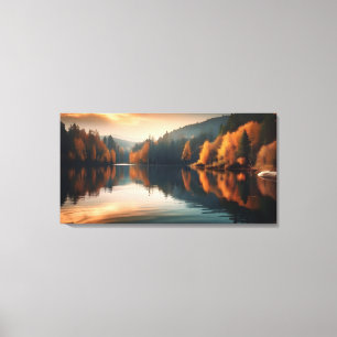 Lake in autumn canvas print