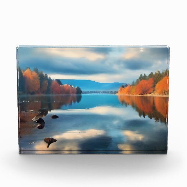 Lake in autumn  photo block (Front)