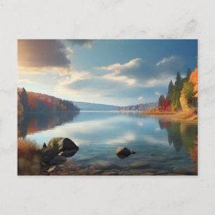 Lake in autumn  postcard