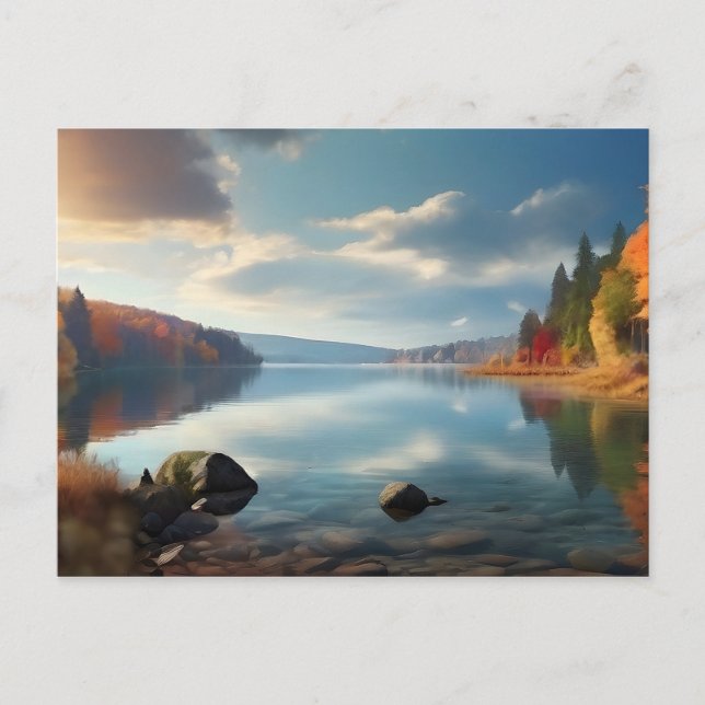 Lake in autumn  postcard (Front)