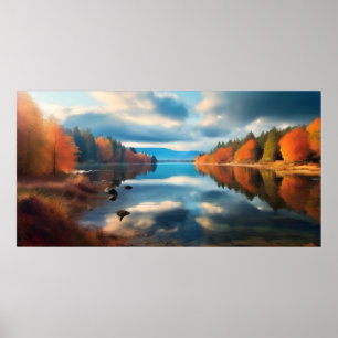 Lake in autumn poster