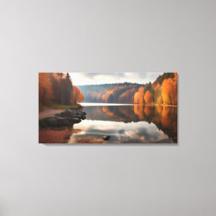 Lake in autumn time canvas print