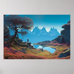 Lake in the highlands poster