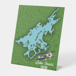 Lake Inari Finland map Magnet Pedestal Sign