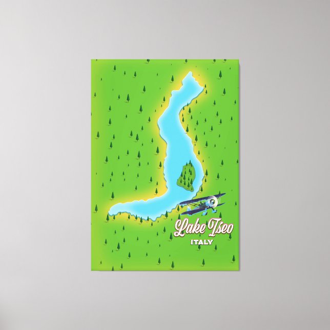 Lake Iseo Italy map Canvas Print (Front)