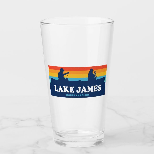 Lake James North Carolina Canoe Glass (Front)