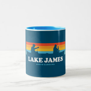 Lake James North Carolina Canoe Two-Tone Coffee Mug