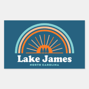 Lake James North Carolina Rainbow Rectangular Sticker