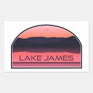 Lake James North Carolina Red Sunrise Rectangular Sticker
