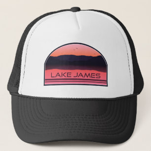 Lake James North Carolina Red Sunrise Trucker Hat