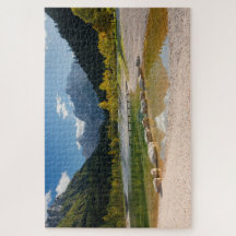 Lake Jasna in the Slovenian Alps in fall