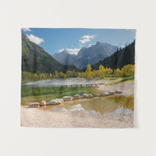 Lake Jasna in the Slovenian Alps in fall Tapestry
