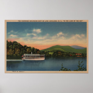 Lake Junaluska, NC - View of Cherokee Boat Poster