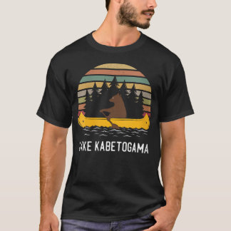 Lake Kabetogama Vintage Retro Sunset Bear Canoe T-Shirt