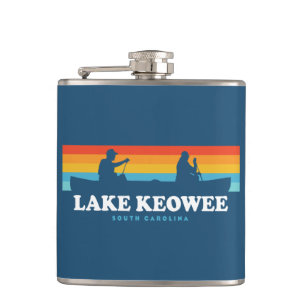 Lake Keowee South Carolina Canoe Hip Flask