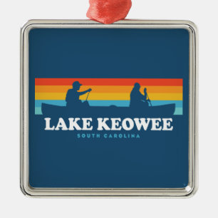 Lake Keowee South Carolina Canoe Metal Tree Decoration