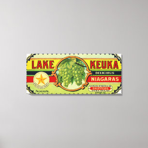 Lake Keuka Niagara Grapes Label 2 Canvas Print