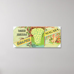 Lake Keuka Niagara Grapes Label Canvas Print