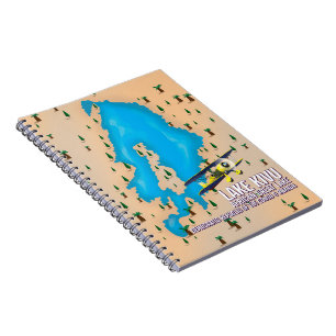 Lake Kivu Great African lake travel map. Notebook