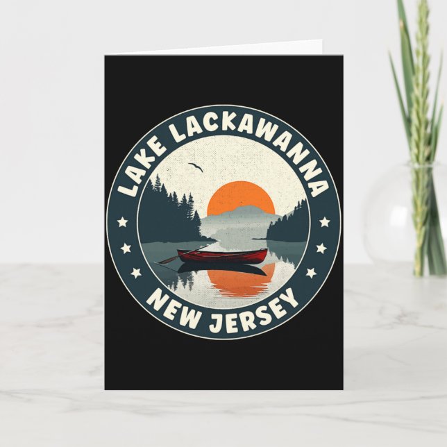 Lake Lackaw New Jersey Sunset T Shirt  Card (Front)