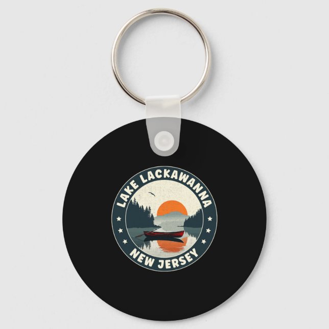 Lake Lackaw New Jersey Sunset T Shirt  Key Ring (Front)