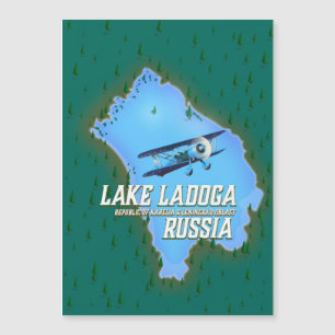 Lake Ladoga Russian map travel poster