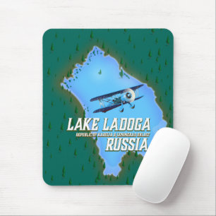 Lake Ladoga Russian map travel poster Mouse Pad