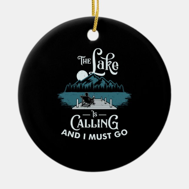 Lake - Lake is calling Ceramic Tree Decoration (Front)