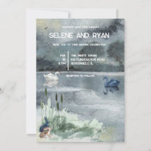 Lake landscape with swans Wedding