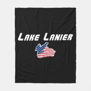 Lake Lanier GA Patriotic Eagle Fleece Blanket