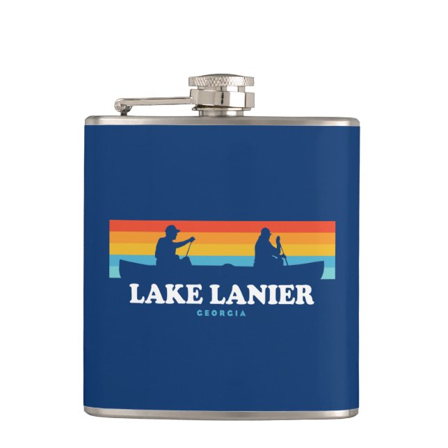 Lake Lanier Georgia Canoe Hip Flask (Front)