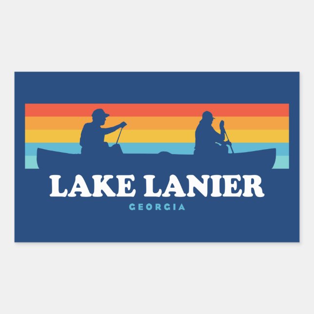 Lake Lanier Georgia Canoe Rectangular Sticker (Front)