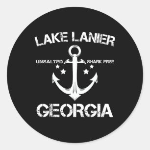 Lake Lanier Georgia Funny Fishing Camping Summer G Classic Round Sticker