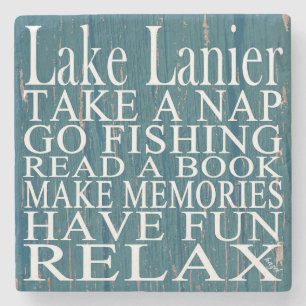 Lake Lanier, Georgia, Quote Coasters Cyan