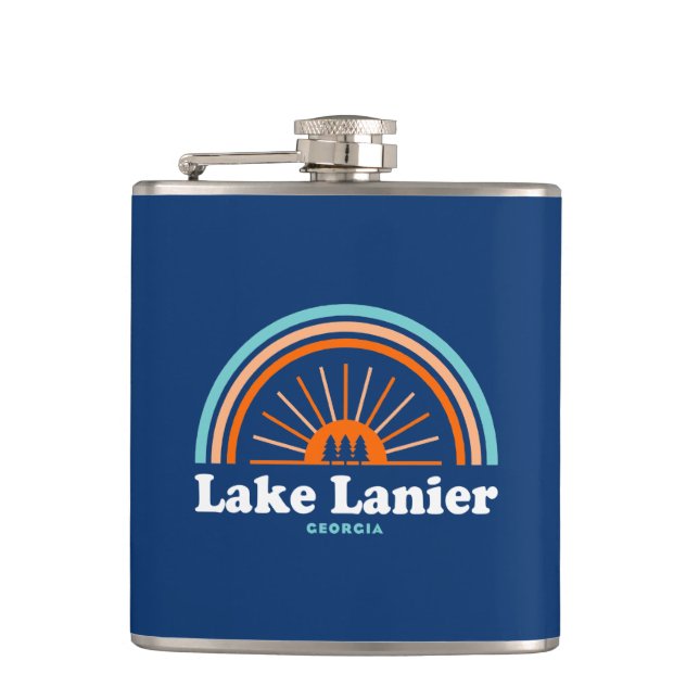 Lake Lanier Georgia Rainbow Hip Flask (Front)