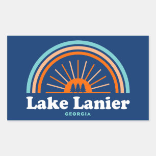 Lake Lanier Georgia Rainbow Rectangular Sticker