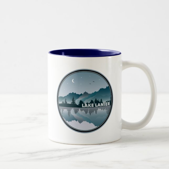 Lake Lanier Georgia Reflection Two-Tone Coffee Mug (Right)