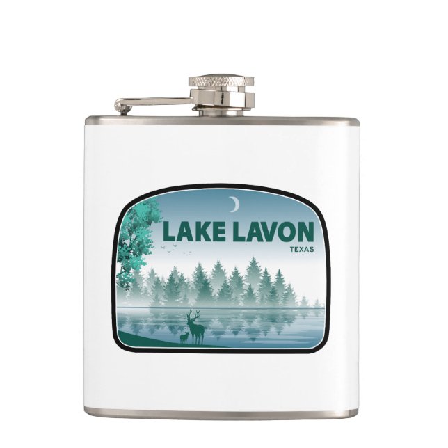 Lake Lavon Texas Deer Hip Flask (Front)