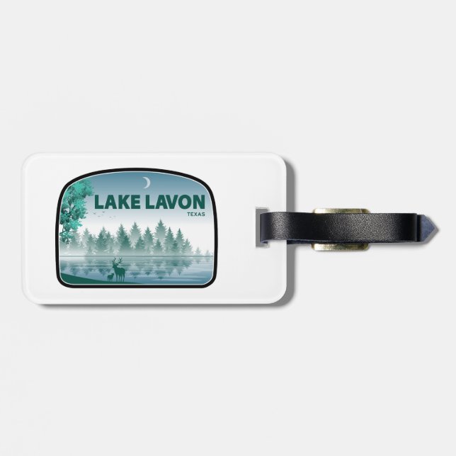Lake Lavon Texas Deer Luggage Tag (Back Horizontal)