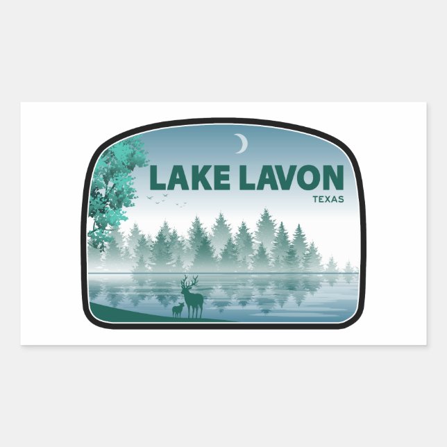 Lake Lavon Texas Deer Rectangular Sticker (Front)
