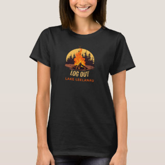 Lake Leelanau Michigan Campfire T-Shirt