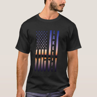 Lake Life American Flag Boating Fishing Camping La T-Shirt