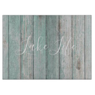 Lake Life Blue Wood  Cutting Board