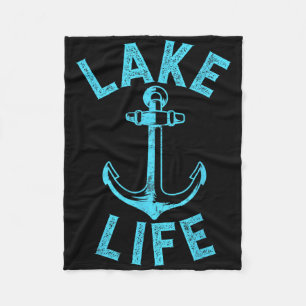Lake Life Boating Fishing Kayaking Sailing Captain Fleece Blanket
