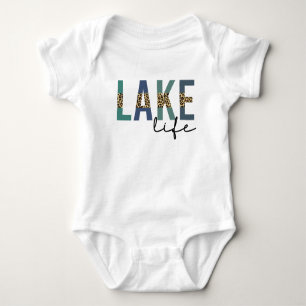 Lake Life Cheetah Print Typography Baby Bodysuit